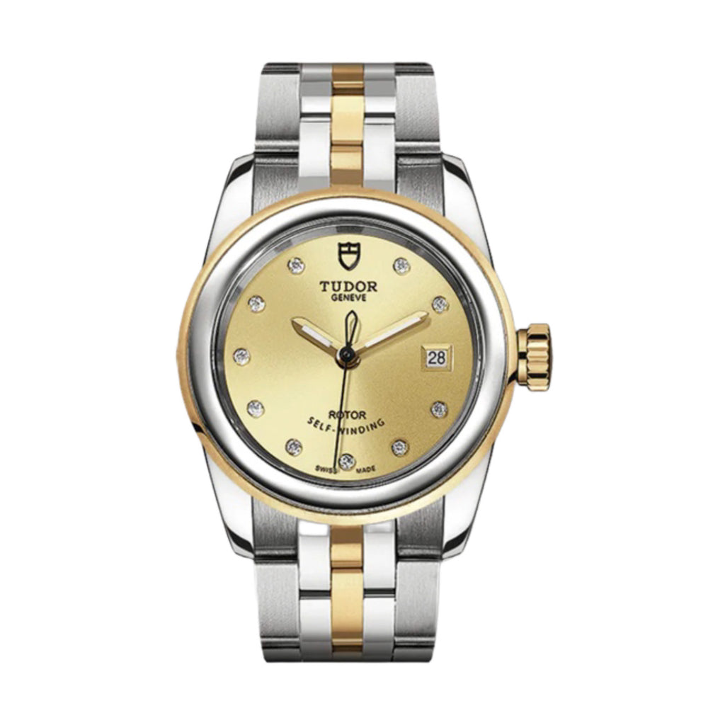 Tudor Glamour Date 26mm | Steel and 18k yellow gold bracelet | Champagne Diamond dial | Ladies Watch M51003-0003