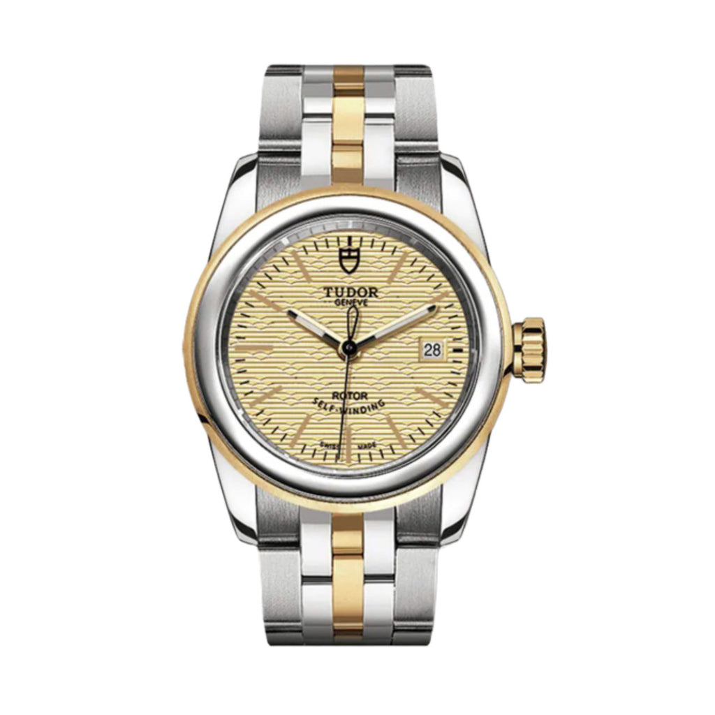 Tudor Glamour Date 26mm | Steel and 18k yellow gold bracelet | Champagne jacquard dial | Ladies Watch M51003-0006