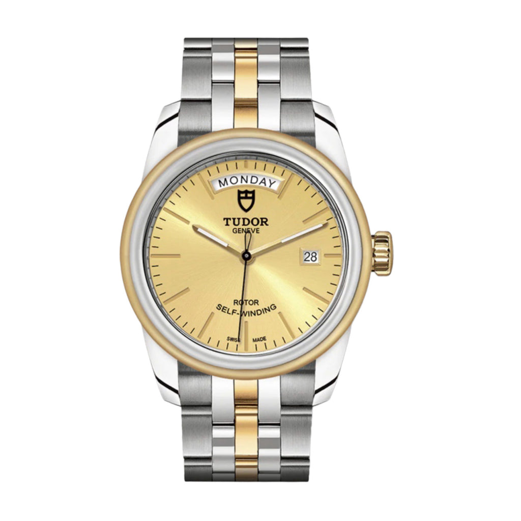 Tudor Glamour Date+Day 39mm | Steel and yellow bracelet | Champagne dial | Men's Watch M56003-0005