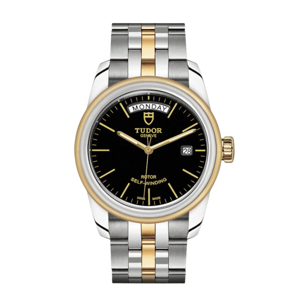 Tudor Glamour Date+Day 39mm | Steel and yellow gold bracelet | Black dial | Men's Watch M56003-0007