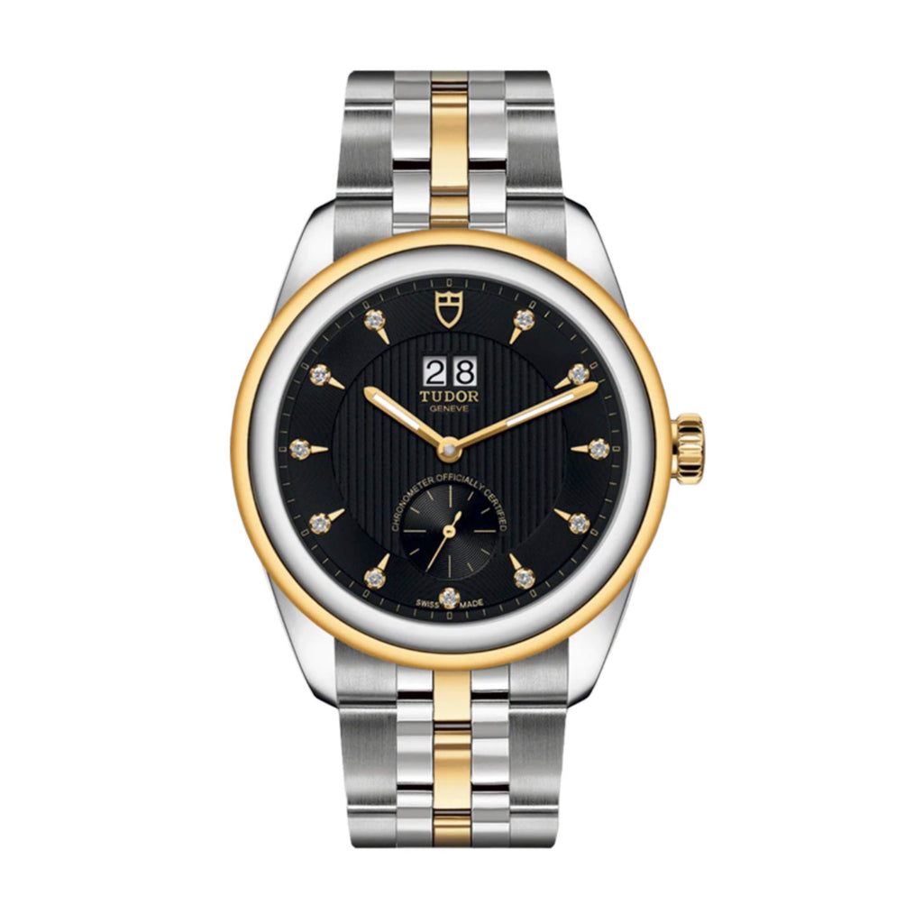 Tudor Glamour Double Date 42mm | Steel and 18k yellow gold bracelet | Black dial | Men's Watch M57103-0004