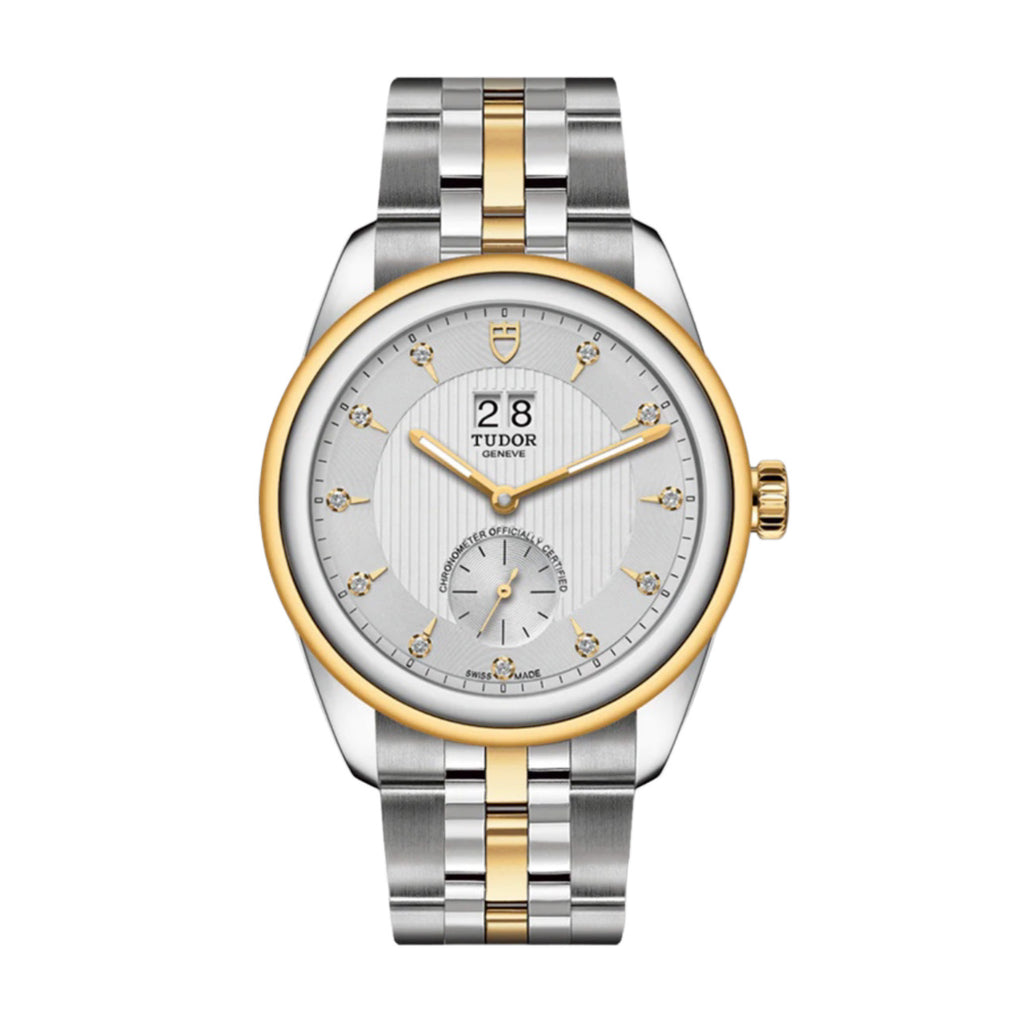 Tudor Glamour Double Date 42mm | Steel and 18k yellow gold bracelet | Silver Diamond dial | Men's Watch M57103-0005