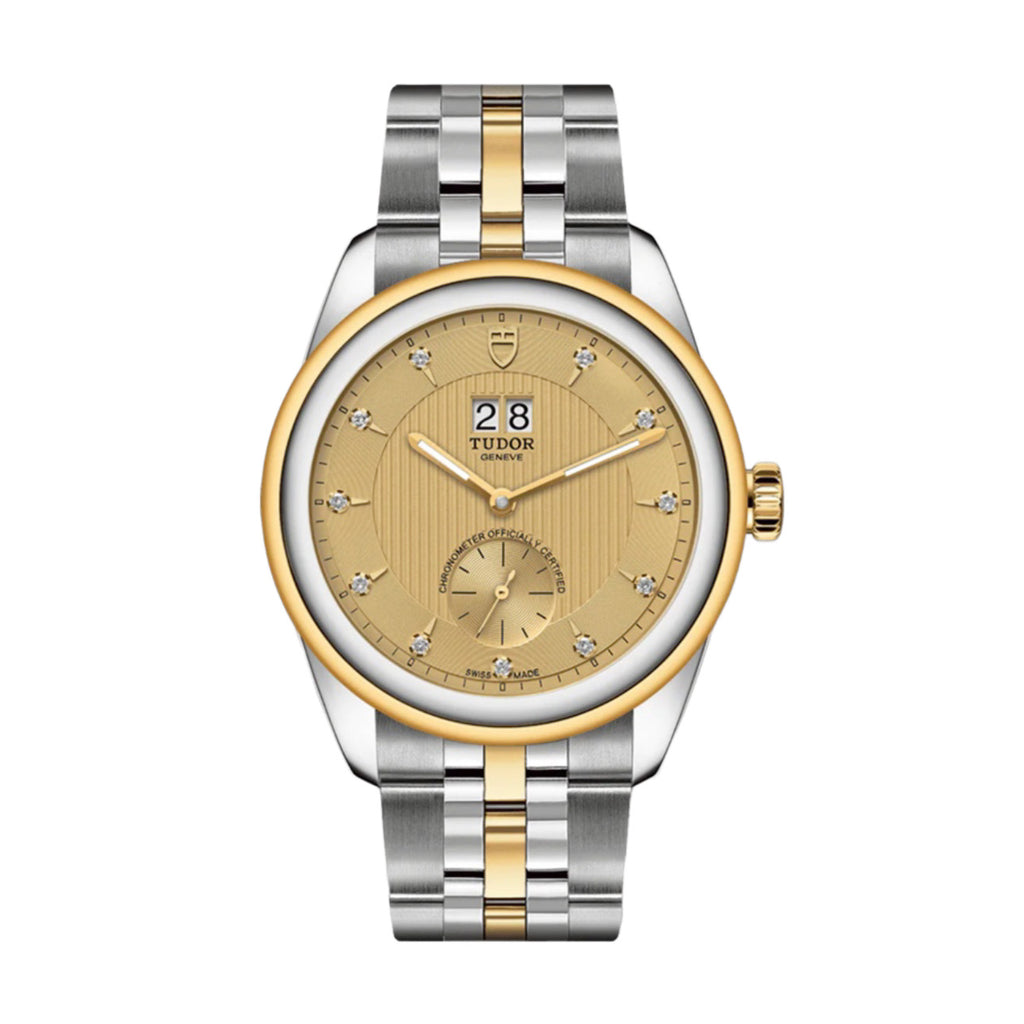 Tudor Glamour Double Date 42mm | Steel and 18k yellow gold bracelet | Champagne Diamond dial | Men's Watch M57103-0006