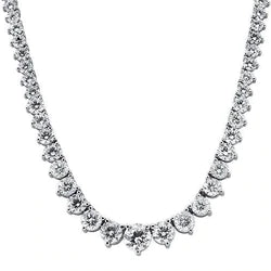 White Gold Graduated Tennis Necklace