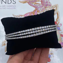White Gold Three Row Tennis Bracelet