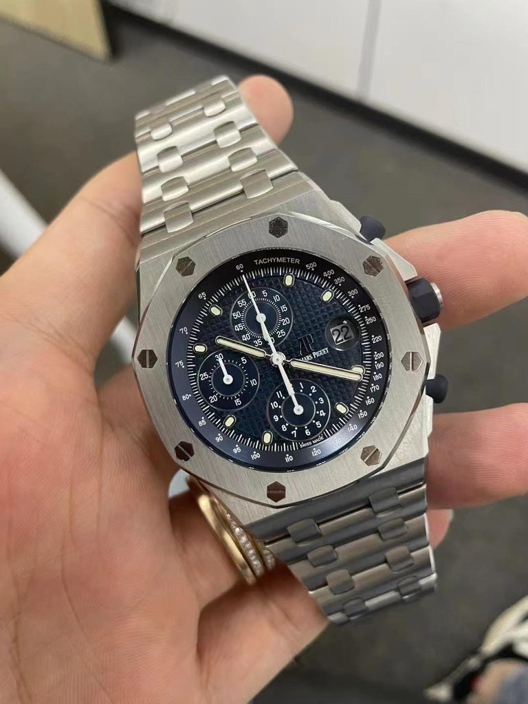 Audemars Piguet Royal Oak Offshore Selfwinding Chronograph 42mm | Stainless steel Bracelet | Blue Dial | Mens Watch, Ref. 26237ST.OO.1000ST.01