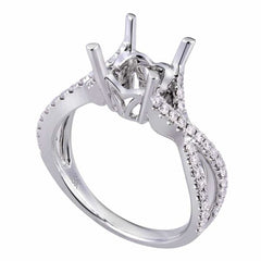 Feminine modern micro setting 18K white gold ring with .20ctw diamonds
