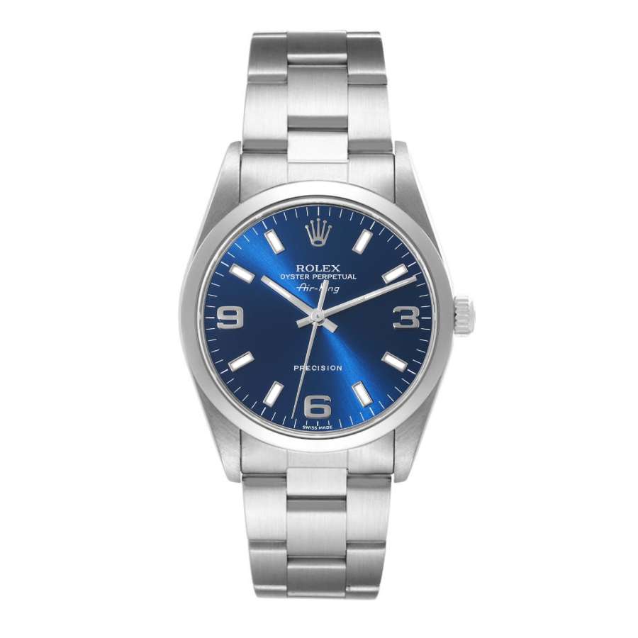 Rolex Air-King 34mm | Stainless Steel Oyster bracelet | Blue dial | Unisex Watch 114210