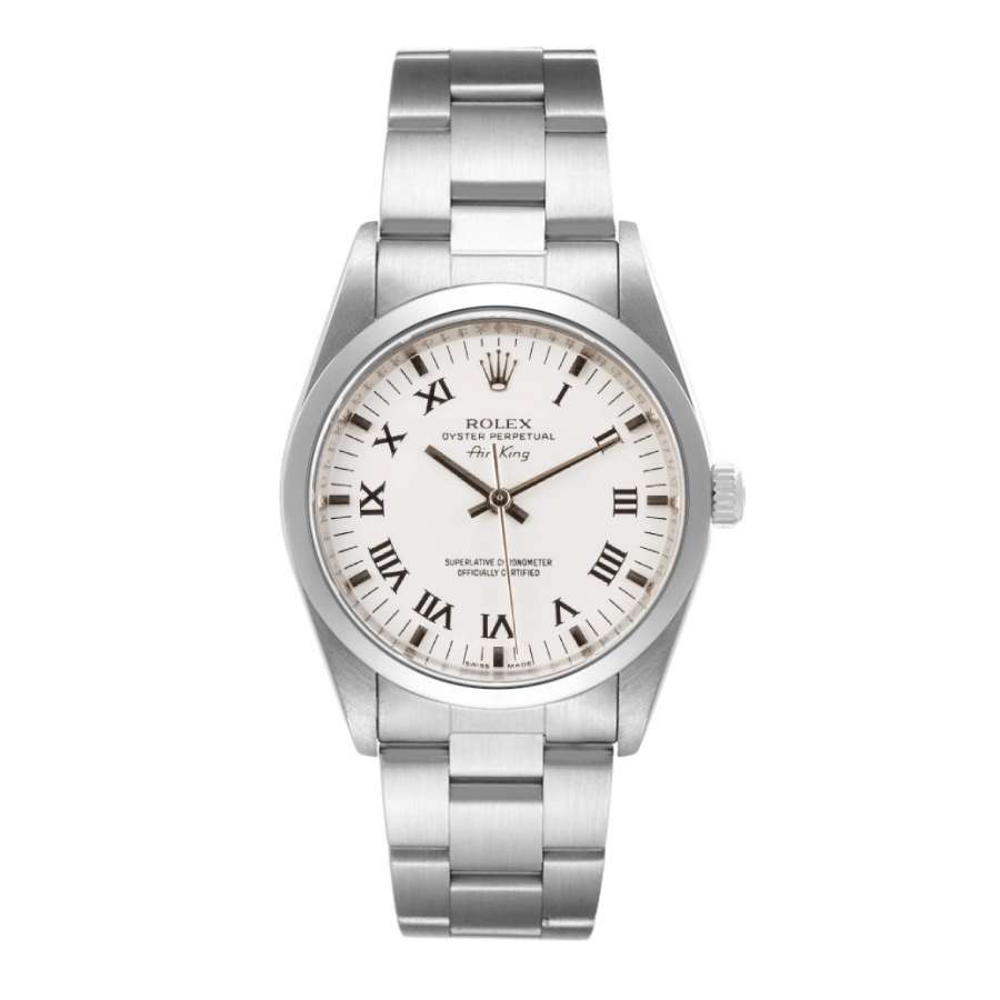 Rolex Air-King 34mm | Stainless Steel Oyster bracelet | White Roman dial | Unisex Watch 114200