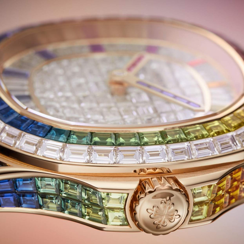 Patek Philippe Aquanaut Luce "Rainbow" Closeup side view