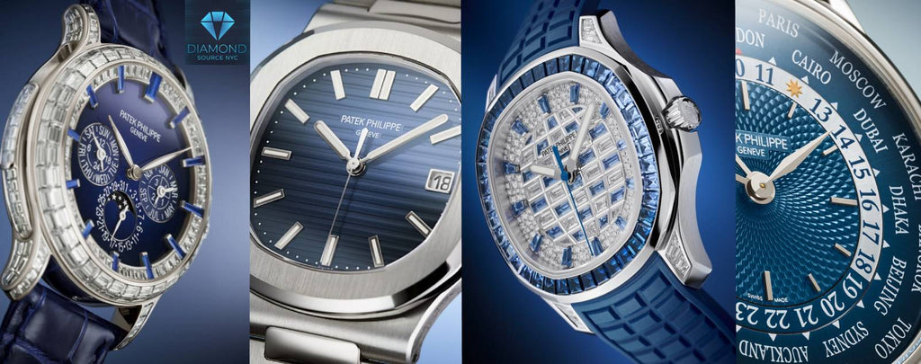 A variety of Patek Philippe watches showcasing different models.