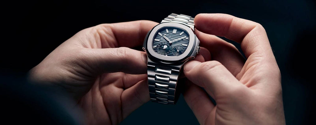 Patek Philippe watch being serviced at an authorized center.