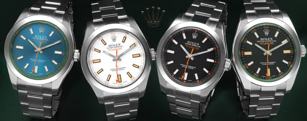 Side-by-side comparison of Rolex Milgauss 116400GV and vintage 1019 models