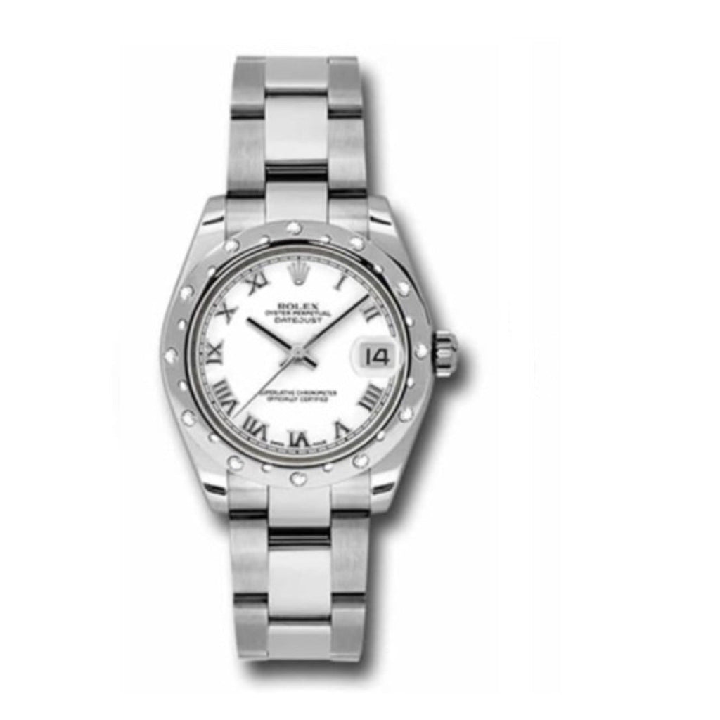 Rolex, Datejust 31 Watch White dial, Diamond bezel, Stainless Steel Oyster 178344-0028
