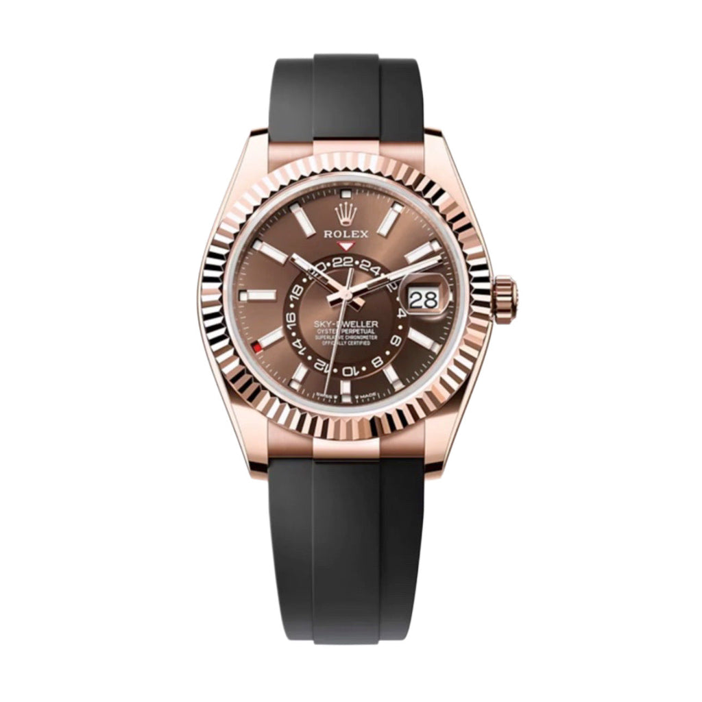 2023 Release Rolex, Sky-Dweller, Chocolate dial, Oysterflex bracelet, 18k Everose gold Watch 336235