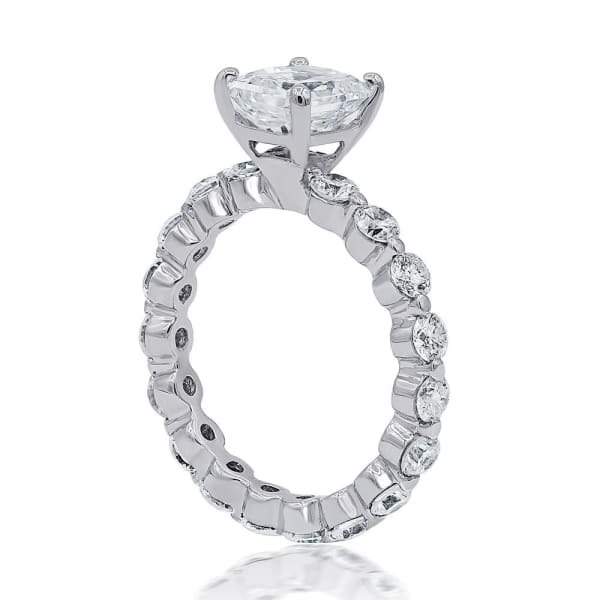 1.55 CT Radiant Diamond with White Gold Vintage Bezel Set Eternity Engagement Ring ENG-60000, Side