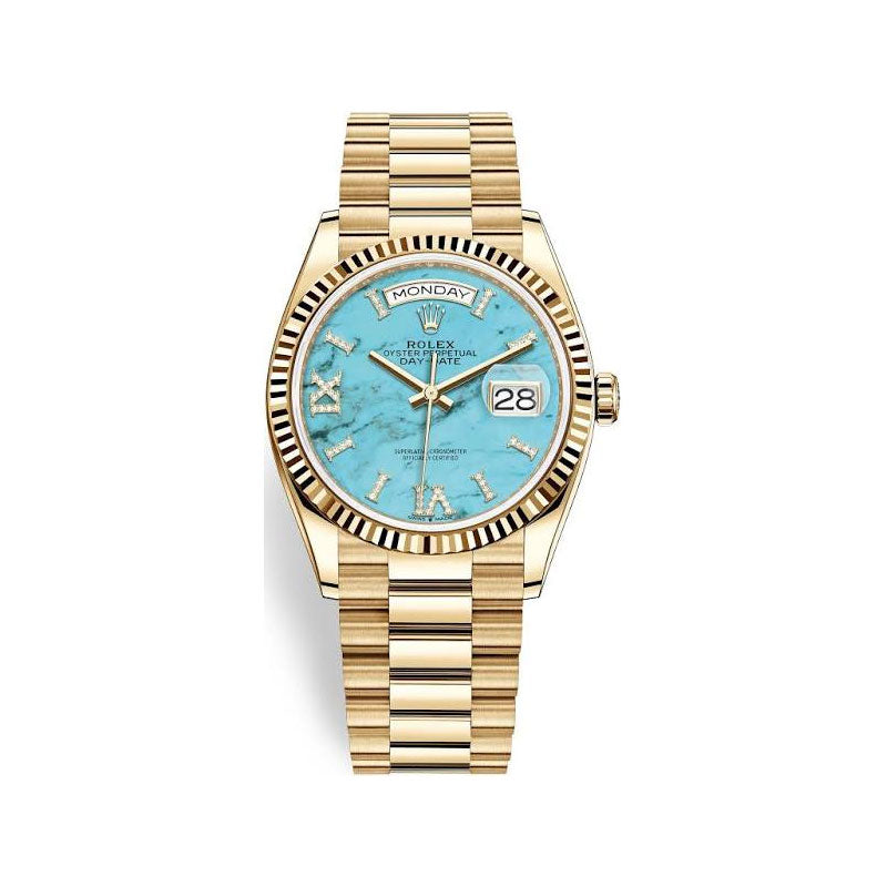 Rolex, Day-Date 36 Presidential Turquoise Diamond dial Watch Ref# 128238