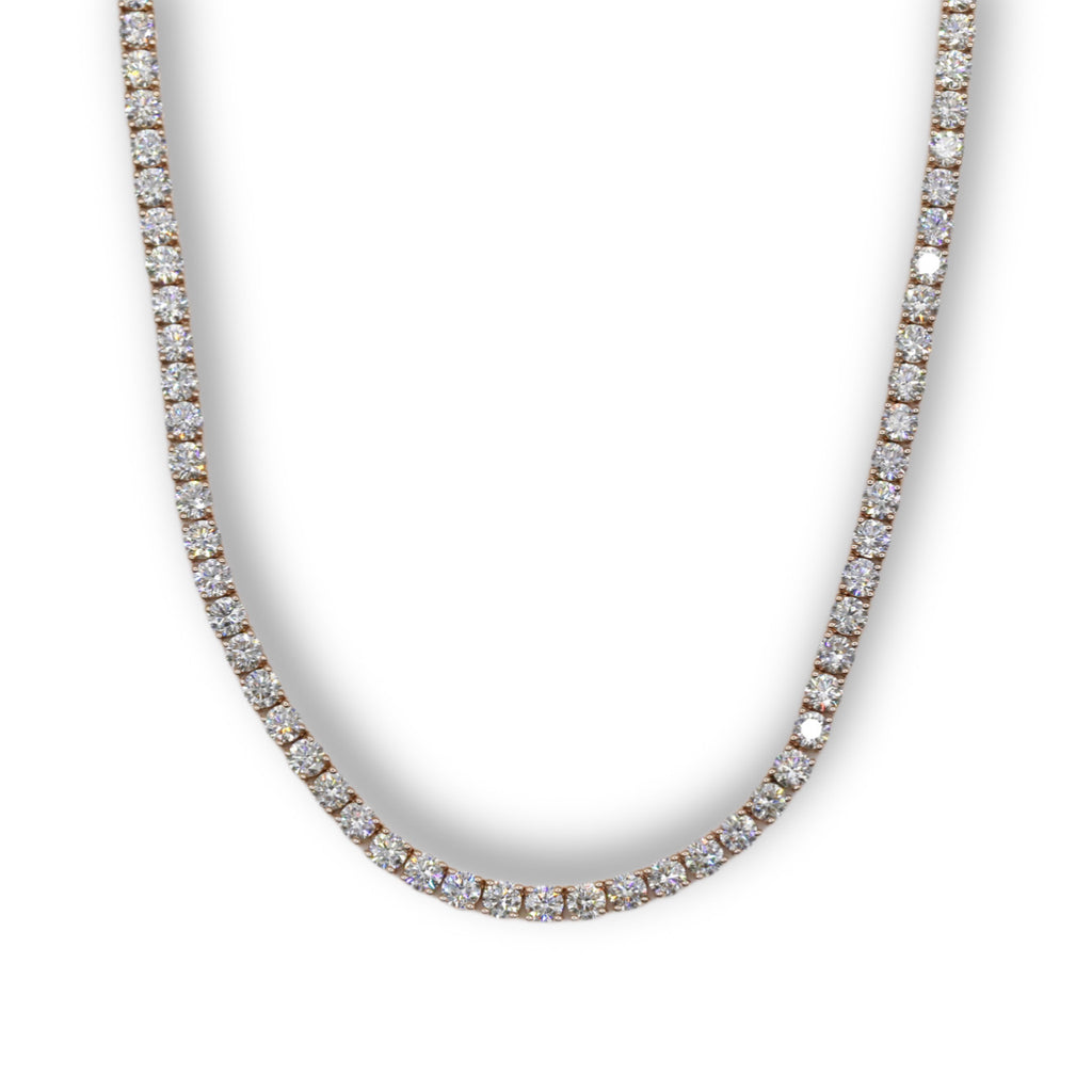 14k Rose Gold Tennis Necklace with 15.00ct Diamonds NEC-93600