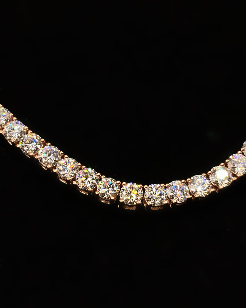 14k Rose Gold Diamond Tennis Necklace NEC-45692050 - Jewelry
