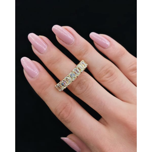 14k Rose Gold Emerald Cut Eternity Band features 10.83ct. 