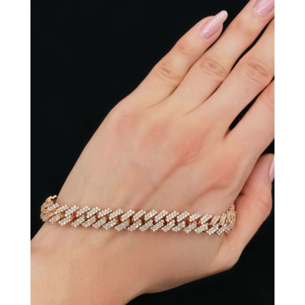 14k Rose Gold Fashion Cuban Link Bracelet BRA-175133 - 