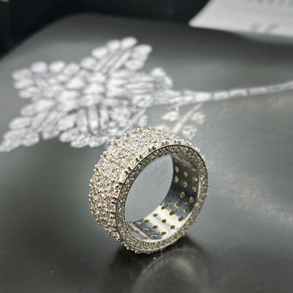14k White Gold Cocktail Ring features 9.80ct. - Rings