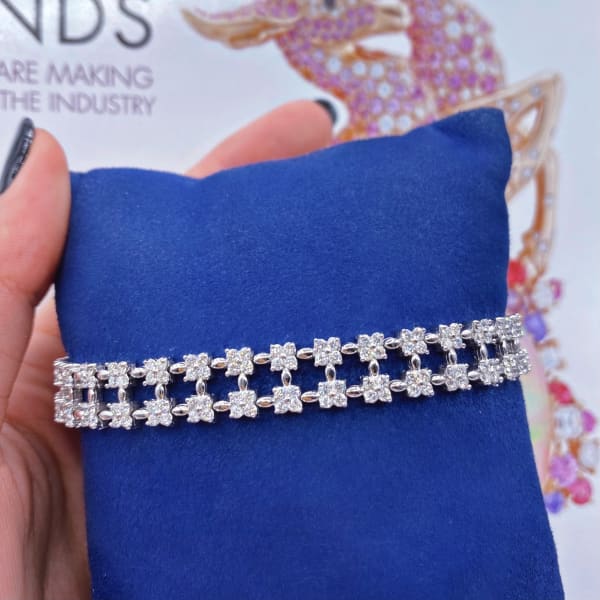 14k White Gold Diamond Bracelet B-4562630 - Bracelets