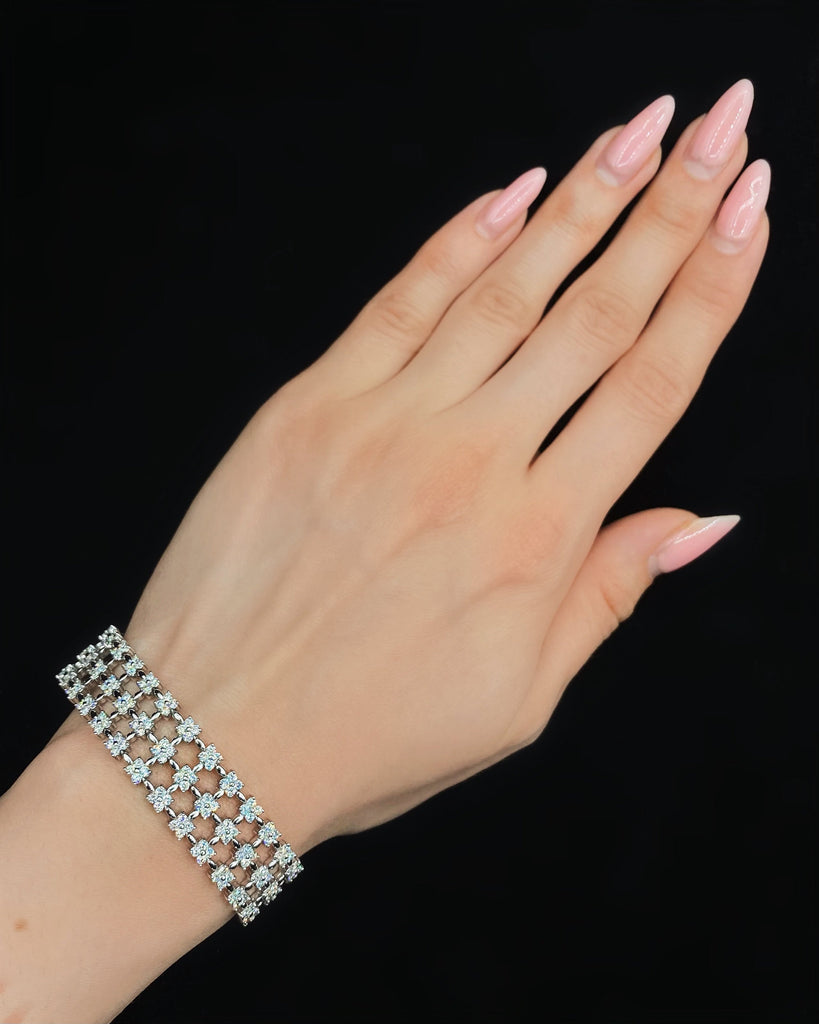 14k White Gold Diamond Bracelet BR-4564100 - Jewelry