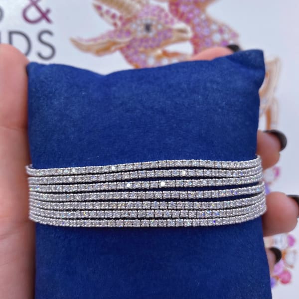 14k White Gold Diamond Bracelet BRA-36200 - Bracelets