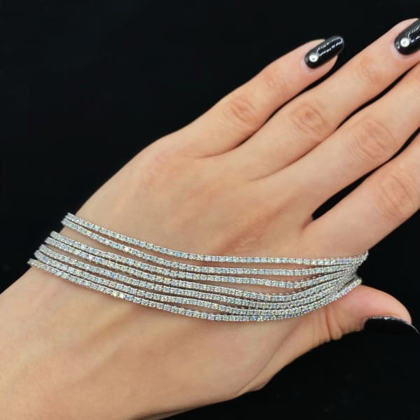 14k White Gold Diamond Bracelet BRA-36200 - Bracelets