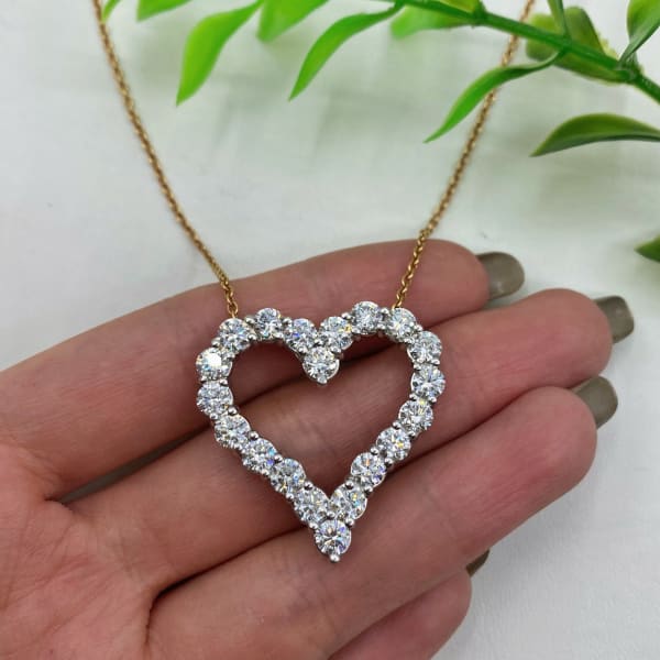 14k White Gold Diamond Heart Pendant PEN-25000 - Charms & 