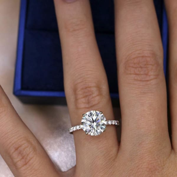 14k White Gold Engagement Ring with 3.36ct. Diamonds
