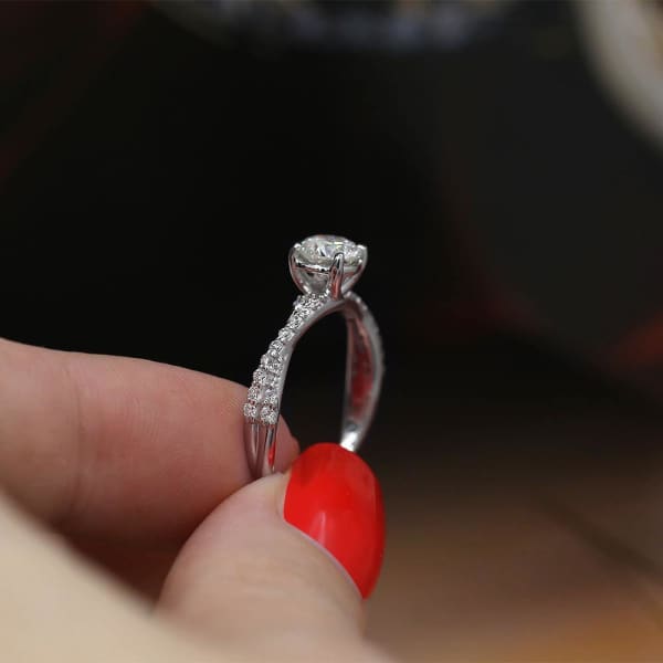 14k White Gold Engagement Ring with Diamonds 1.00ct. tdw ROL-3255,  Side