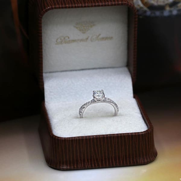 14k White Gold Engagement Ring with Diamonds 1.00ct. tdw ROL-3255,  Ring in packing