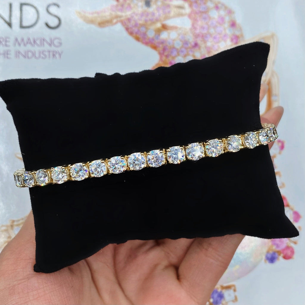 14k Yellow Gold Diamond Bracelet BRA-2100 - Jewelry