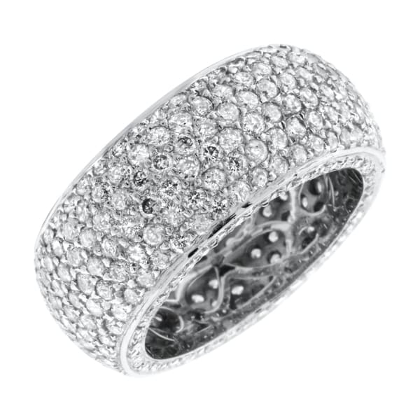 14kt White Eternity Ring Pave Set of 4.25ct diamonds ED-8499, Main view