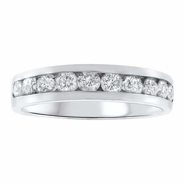 14kt White Gold Channel Set Diamond Engagement Ring & Band by