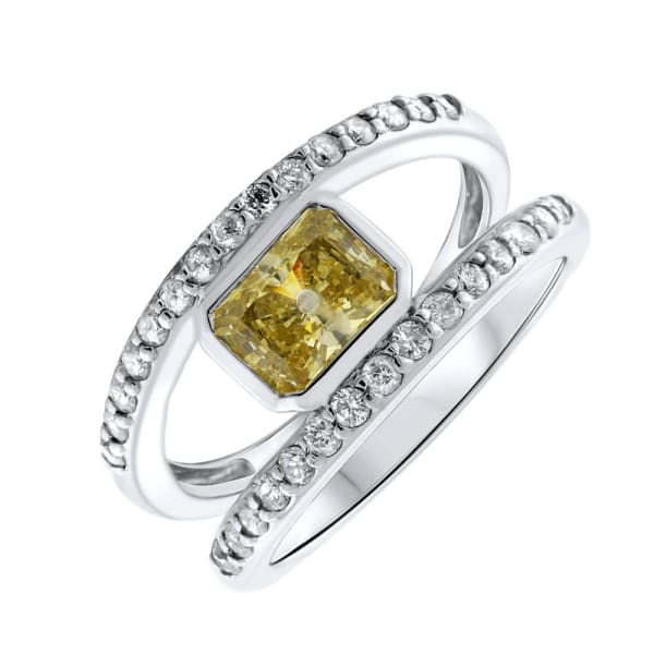 14kt White Gold Citrine Ring With 0.60CT in diamonds RN-17386, Main view