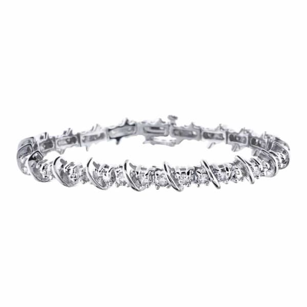 14kt white gold diamond bracelet 3.11ct diamonds BRA-171900