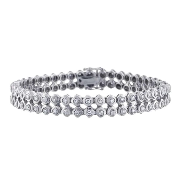 14kt white gold diamond channel bracelet 4.00ct diamonds BRA-4562000