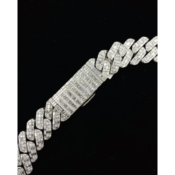 14kt White Gold Diamond Cuban Link Chain With 43.60ct 