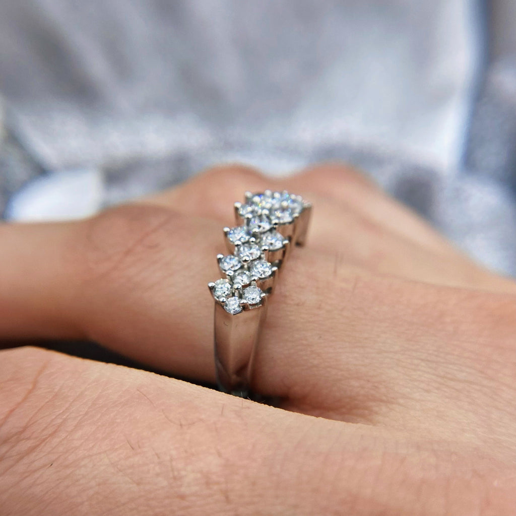 14kt White Gold Diamond Fashion Ring 0.70ct BAN-2502 - Rings