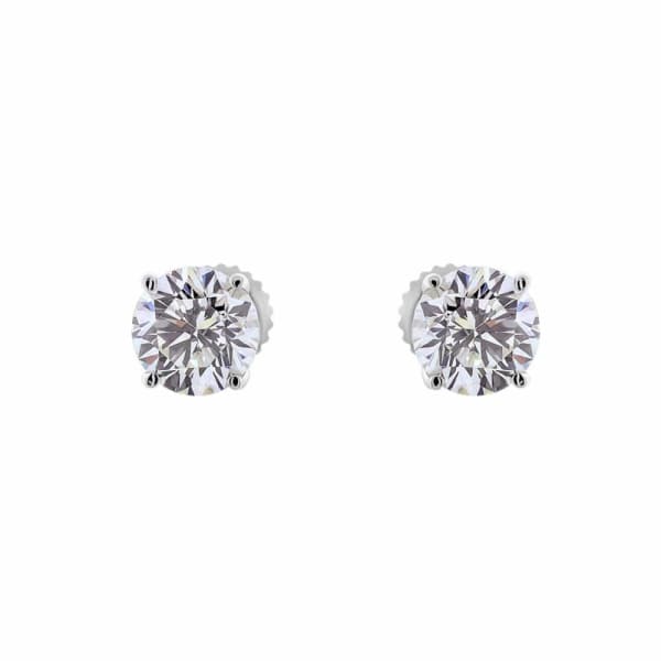 14kt White Gold Diamond Stud Earrings 1.05ct Total Weight Round Brilliant Diamonds ST-7500,  Full face