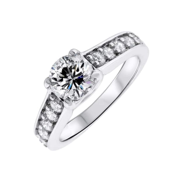 14kt white gold Engagement Ring With Center Diamond 1.00ct I SI1 Round Brilliant Cut DS-12500, Main view