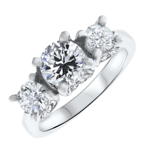 14kt white gold Engagement Ring With Center Diamond 1.08ct G SI1 Round Brilliant Cut NE-172890, Main view