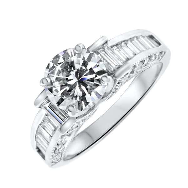 14kt white gold Engagement Ring With Center Diamond 1.50ct E SI2 Round Brilliant Cut 176000, Main view