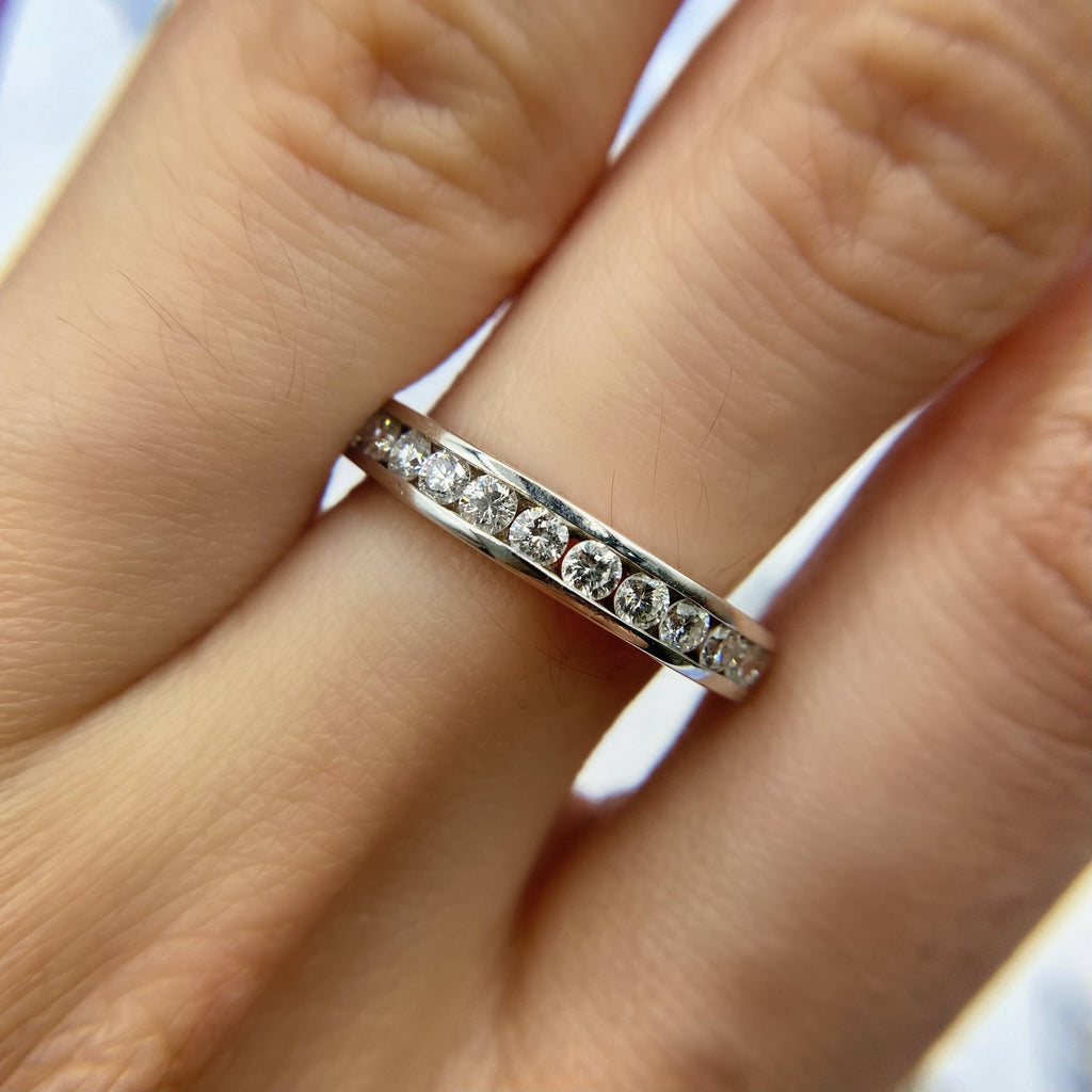 14kt White Gold Eternity Band with 0.65ct Total Diamond 