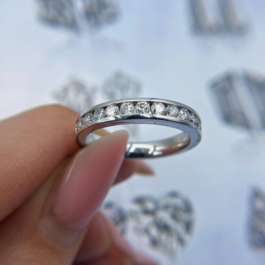 14kt White Gold Eternity Band with 0.65ct Total Diamond 