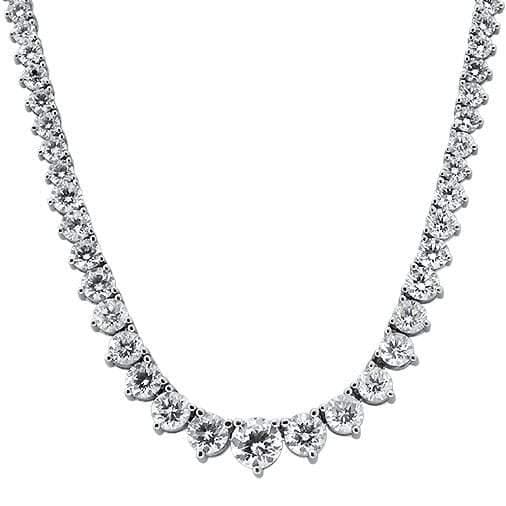 14kt White Gold Graduated Tennis Necklace 2.75ct w center stone and 29.95cw diamonds NEC-60000