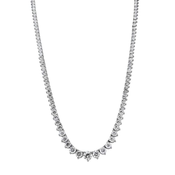 14kt White Gold Graduated Tennis Necklace 2.75ct w center stone and 29.95cw diamonds NEC-60000, Main view